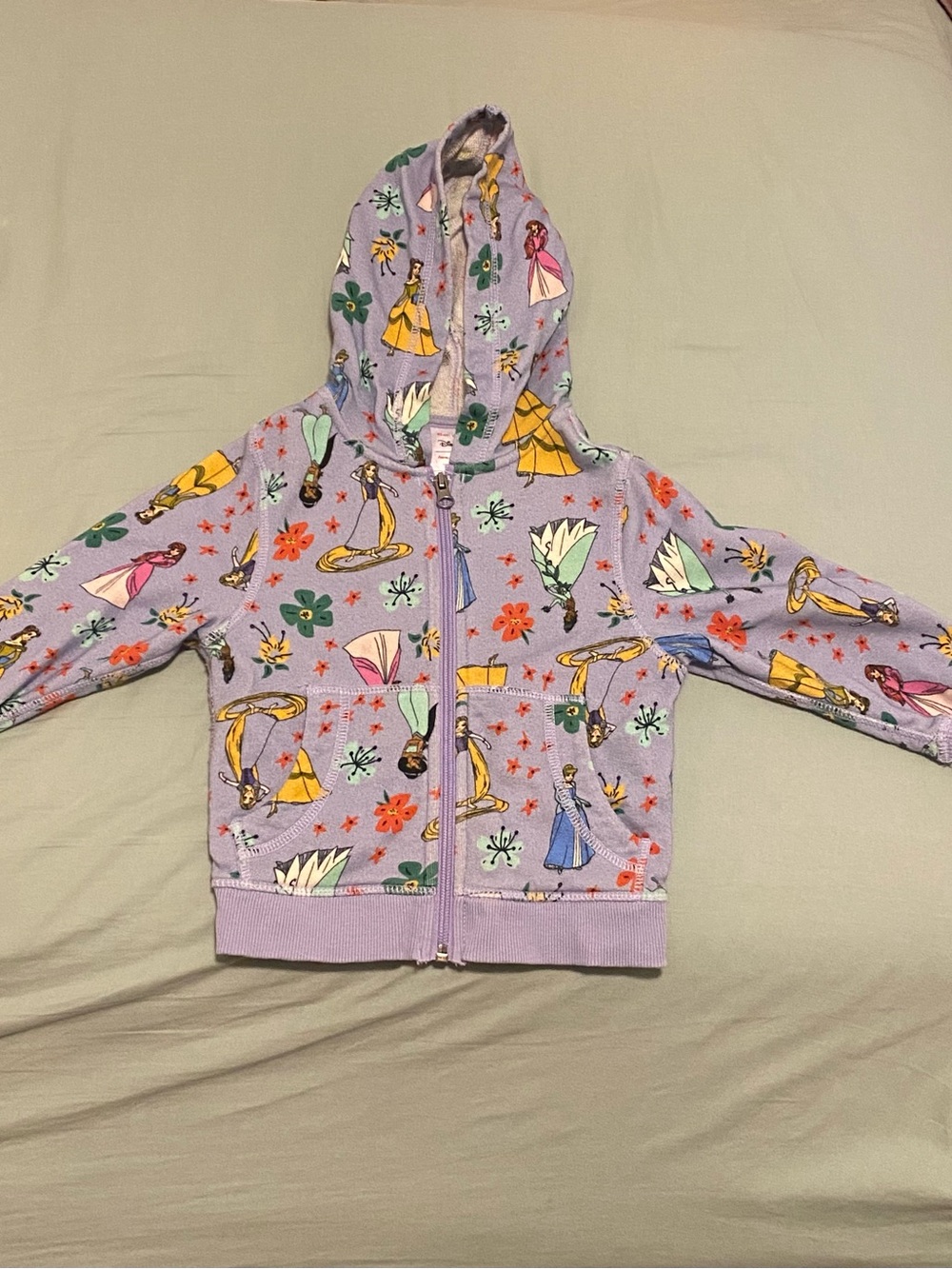 Hanna Andersson Lavender Hooded Zip Sweatshirt with Colorful Character Prints